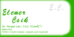 elemer csik business card